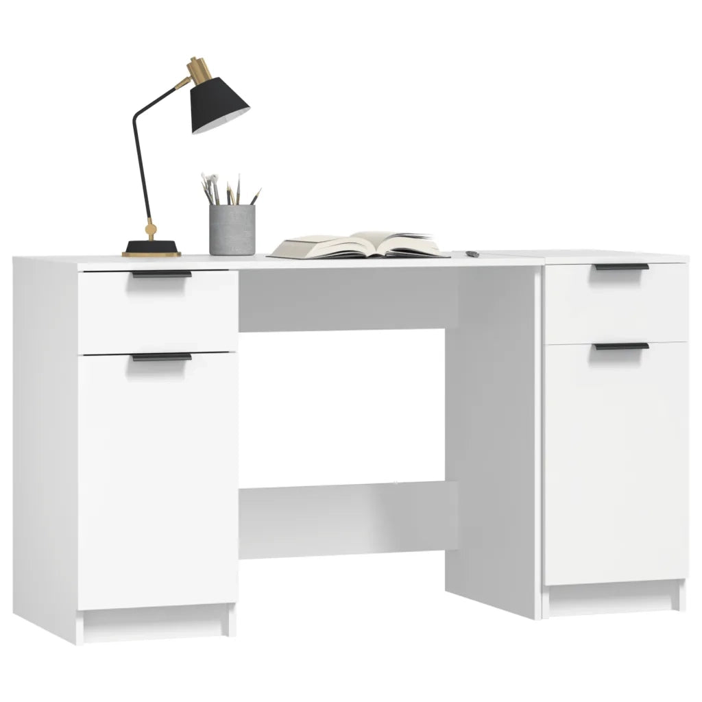 Scrivania con Mobile Laterale Bianco in Legno Multistrato cod mxl 67662