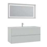 Set mobile lavabo con specchio (2 pezzi) "Nest 121 v2" - 121 x 51 x 55 cm - Cashmere opaco