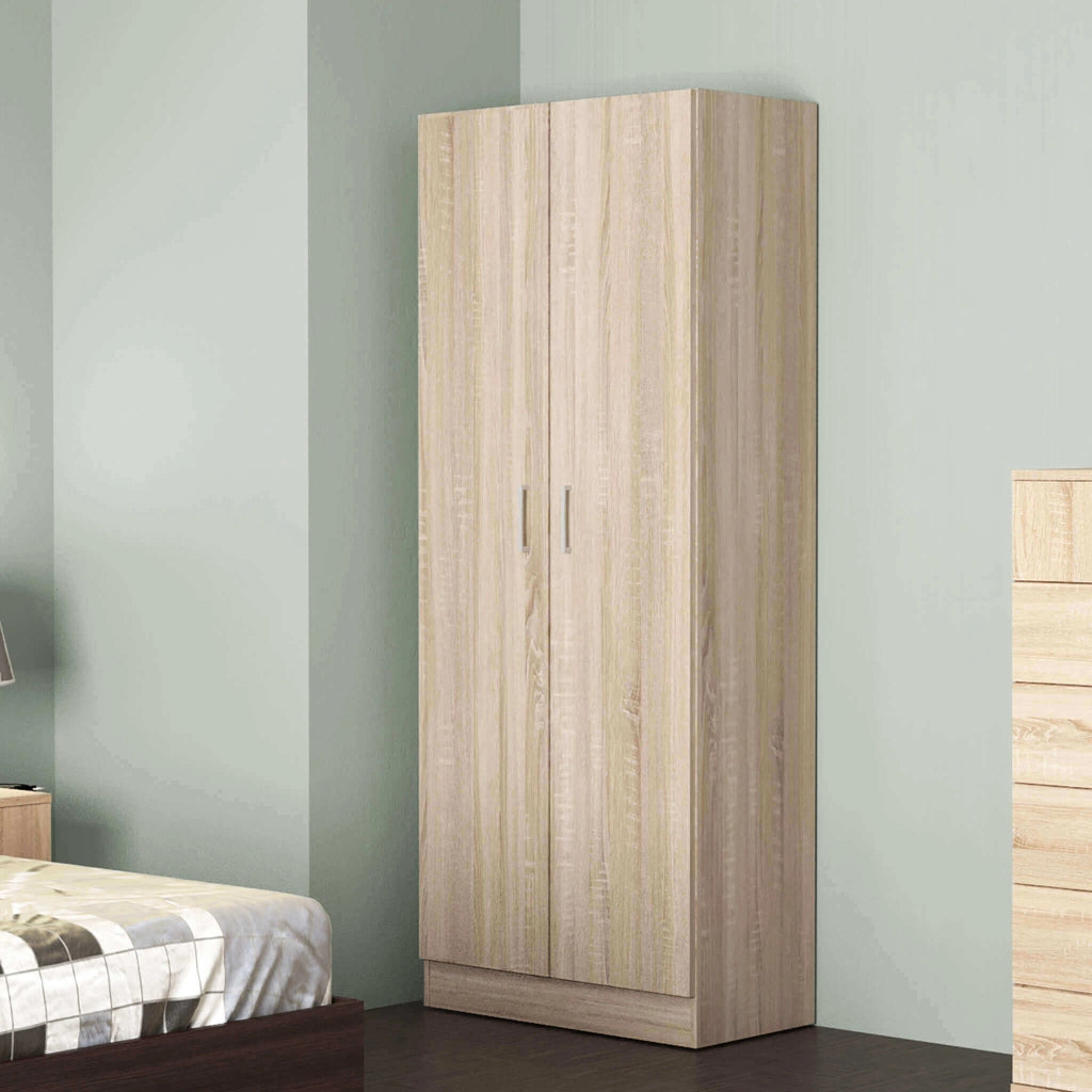 ARMADIO LEOPOLD A 2 ANTE  IN LEGNO DI QUERCIA CHIARO 80 X 52 X H180 CM OKX