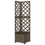 Fioriera angolare con traliccio 40 x 40 x 150 cm legno di abete grigio 02_0000819