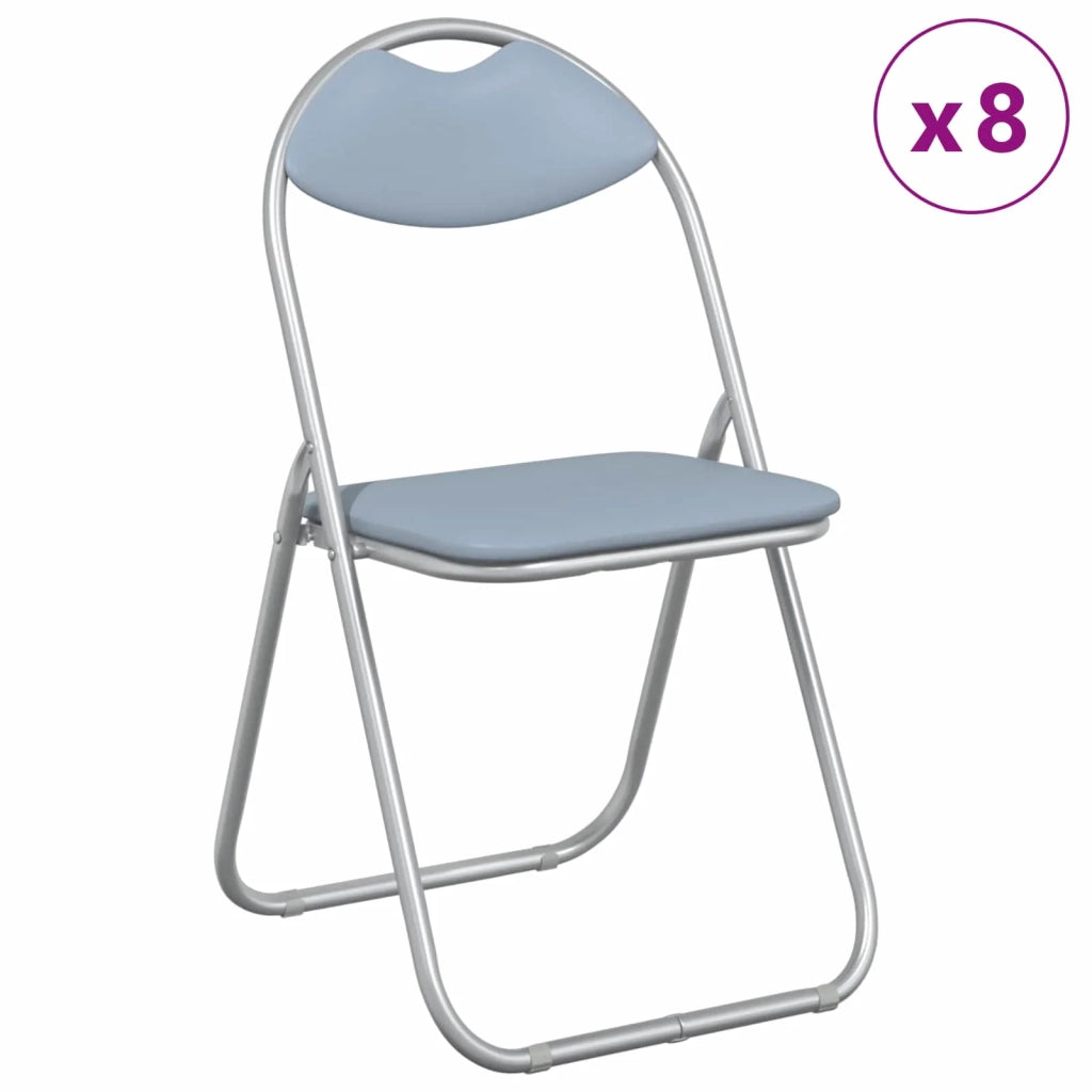 Sedia pieghevole 8 pcs Grigio 48 x 43,5 x 81 cm Pelle Sintetica