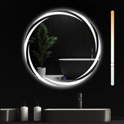 ZMH Specchio da bagno con illuminazione Specchio da bagno moderno rotondo IP44 con funzione touch