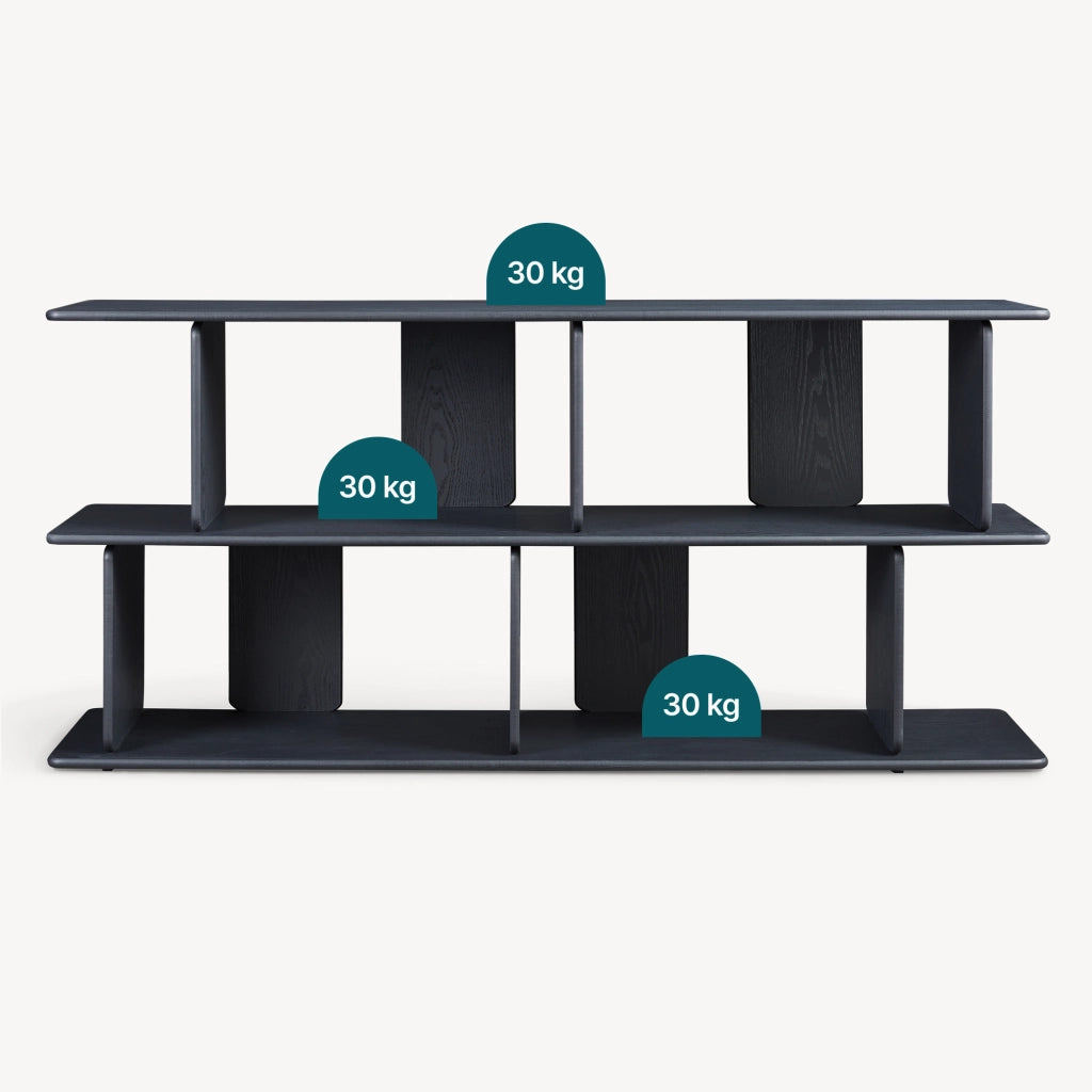 Scaffale da Terra Gäljami con 4 Scomparti Aperti 160 x 35 x 74 cm - Nero [en.casa]