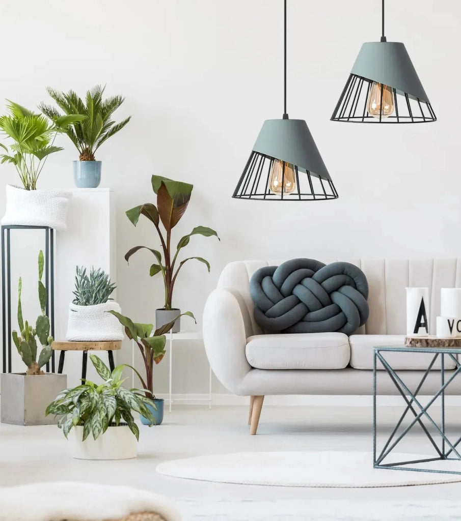 Lampa Da Soffitto Pensile Paralume Metallo Bianco APP228-1CP