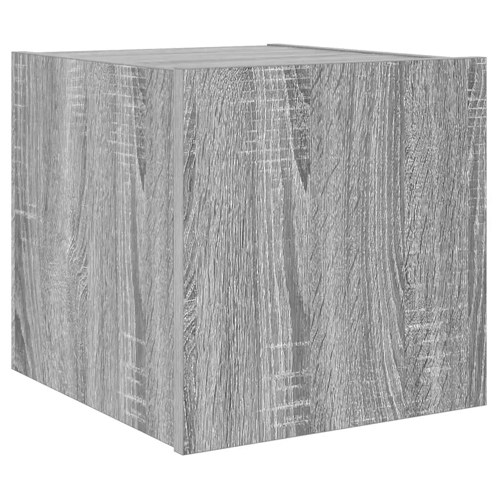 Mobili TV a Parete con Luci LED 2pz Grigio Sonoma 30,5x35x30 cm 837229