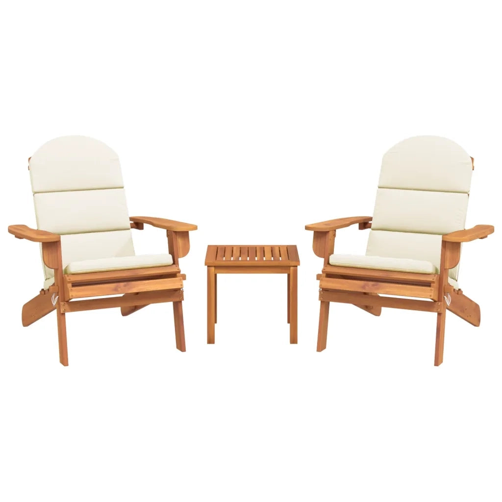 Set Salotto da Giardino Adirondack 3pz Legno Massello di Acacia 3152123