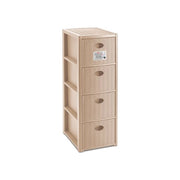 Stefanplast 30308 Elegance Slim Cassettiera 4 cassetti in polipropilene effetto rattan 30x40x80 cm colore Cashmere