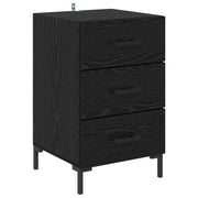 Comodino | Armadio da Notte | Mobiletto da notte Rovere Nero 40 x 40 x 66 cm Legno multistrato