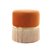 Pouf Rebecca Arancione e Oro con Frange