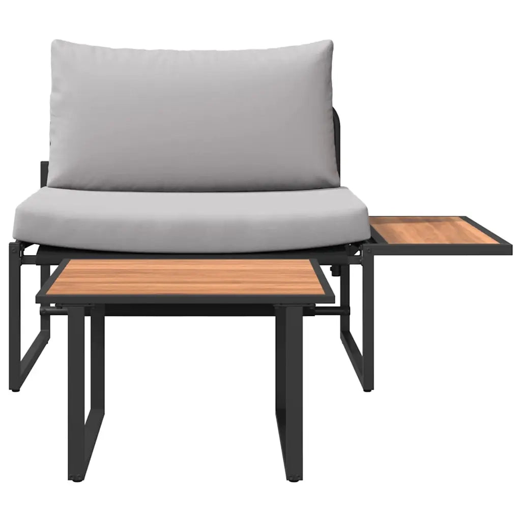 Set Divano da Giardino 2 pz-Sofa da Giardino-Divanetto da esterno Grigio chiaro Acciaio