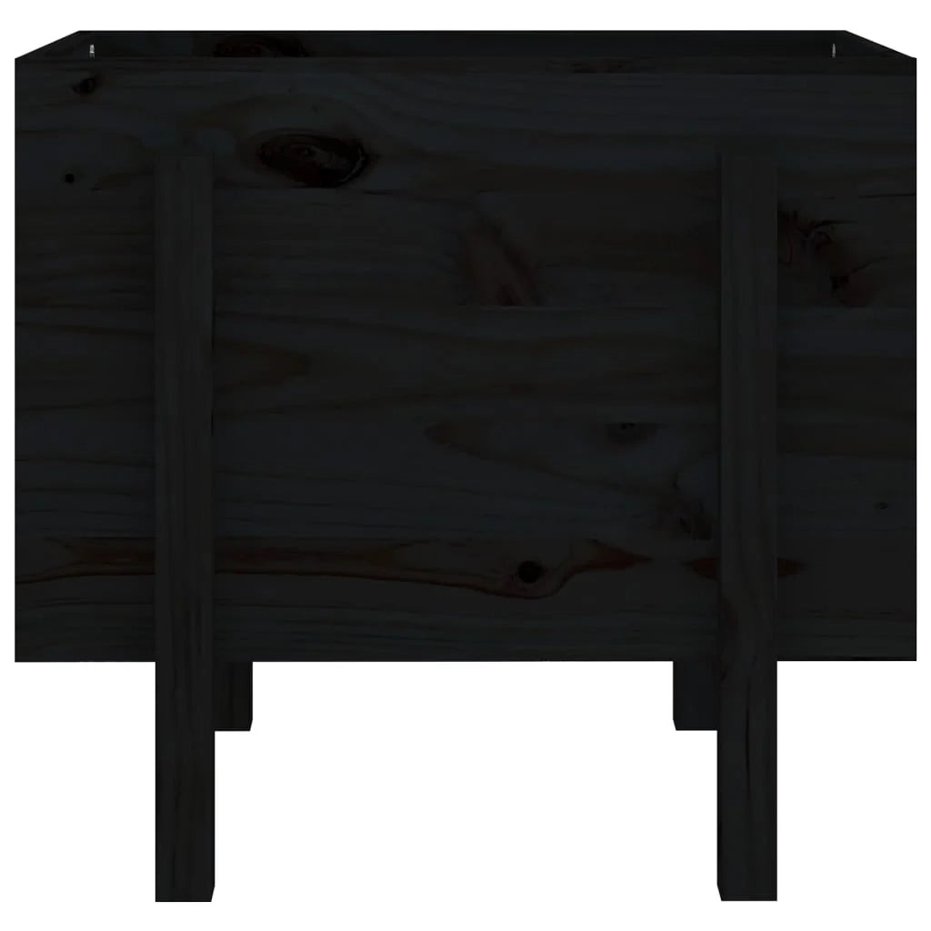 Fioriera rialzata per piante e fiori terrazza giardino 62 x 50 x 57 cm legno massello di pino nero 02_0037764