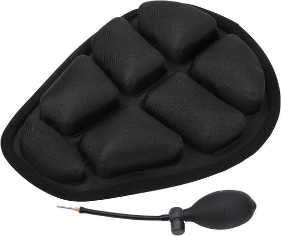 Cuscino per bicicletta - copertura gonfiabile del sellino con ammortizzazione - 1 pezzo - nero