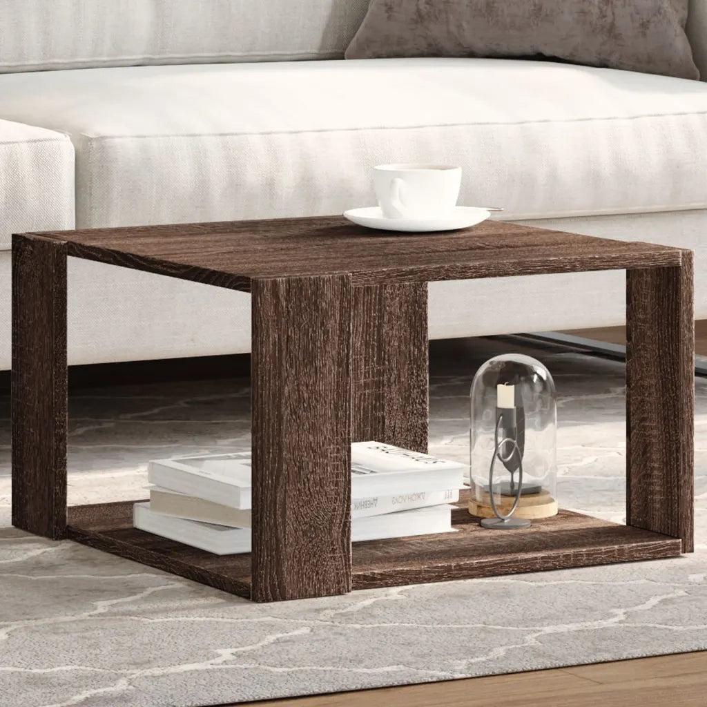 Tavolino Salotto-Tavolino da soggiorno-Tavolo Rovere Marrone 51,5x51,5x30 Legno Multistrato