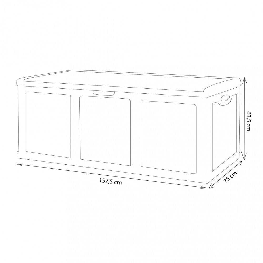 Cassapanca in Rattan Style XXL 157,5x75x63,5 h cm in Plastica Marrone