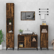 Mobile Lavabo Rovere Fumo 80x33x60 cm in Legno Multistrato 821297