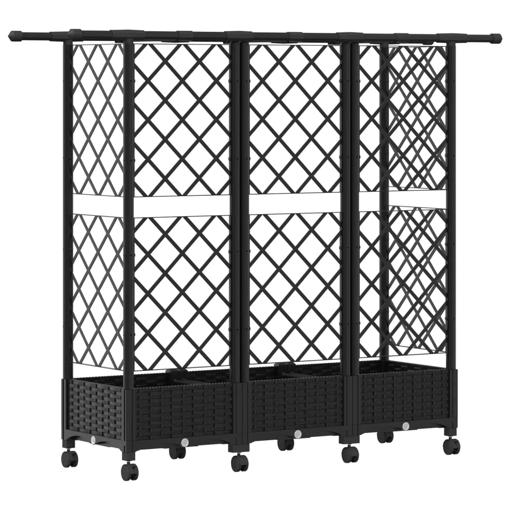 Letto Rialzato con Griglia e Tetto Nero 164 x 40 x 127 cm PP 3423121