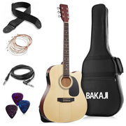 Chitarra Acustica Elettrica 41" Natural Equalizzatore Kit Corde Plettro Tracolla
