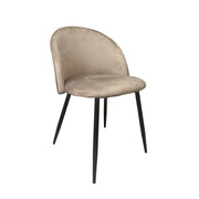 Sedia in Tessuto Tortora con Gambe in Metallo Nero  78x47x57 cm