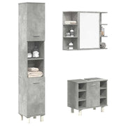 Set Mobili da Bagno 3 pz Grigio Cemento in Legno Multistrato 3324855