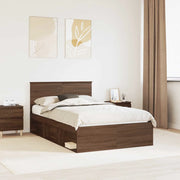 Struttura del letto Rovere Marrone 120 x 190 cm Pino massello 3410633