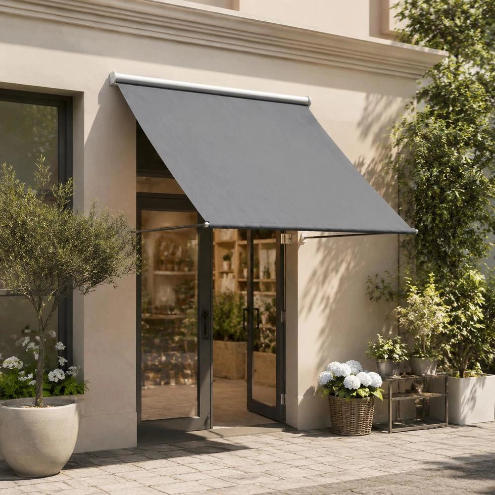 Retractable Awning, Anthracite, 150x150 Cm, Fabric And Steel