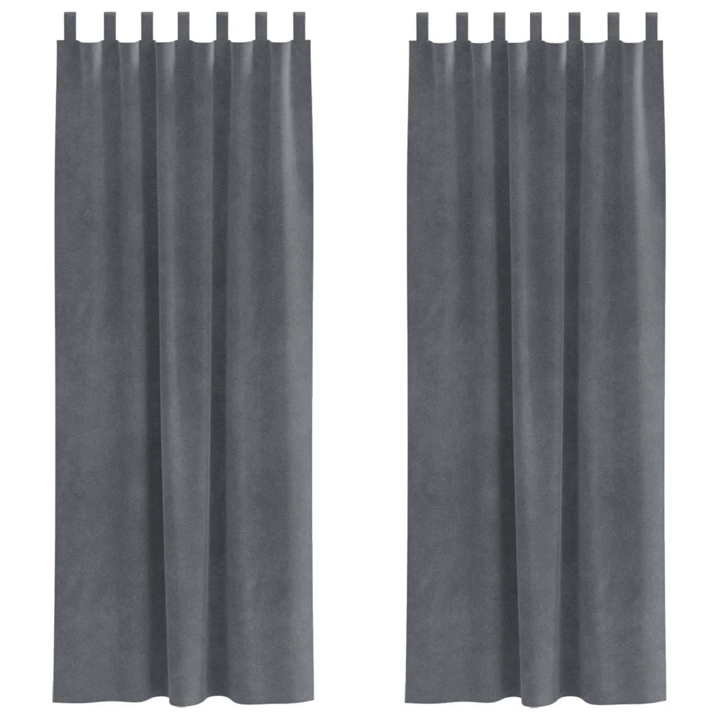 Tende oscuranti 2 pcs Grigio chiaro 140 x 245 cm Velluto 4107296