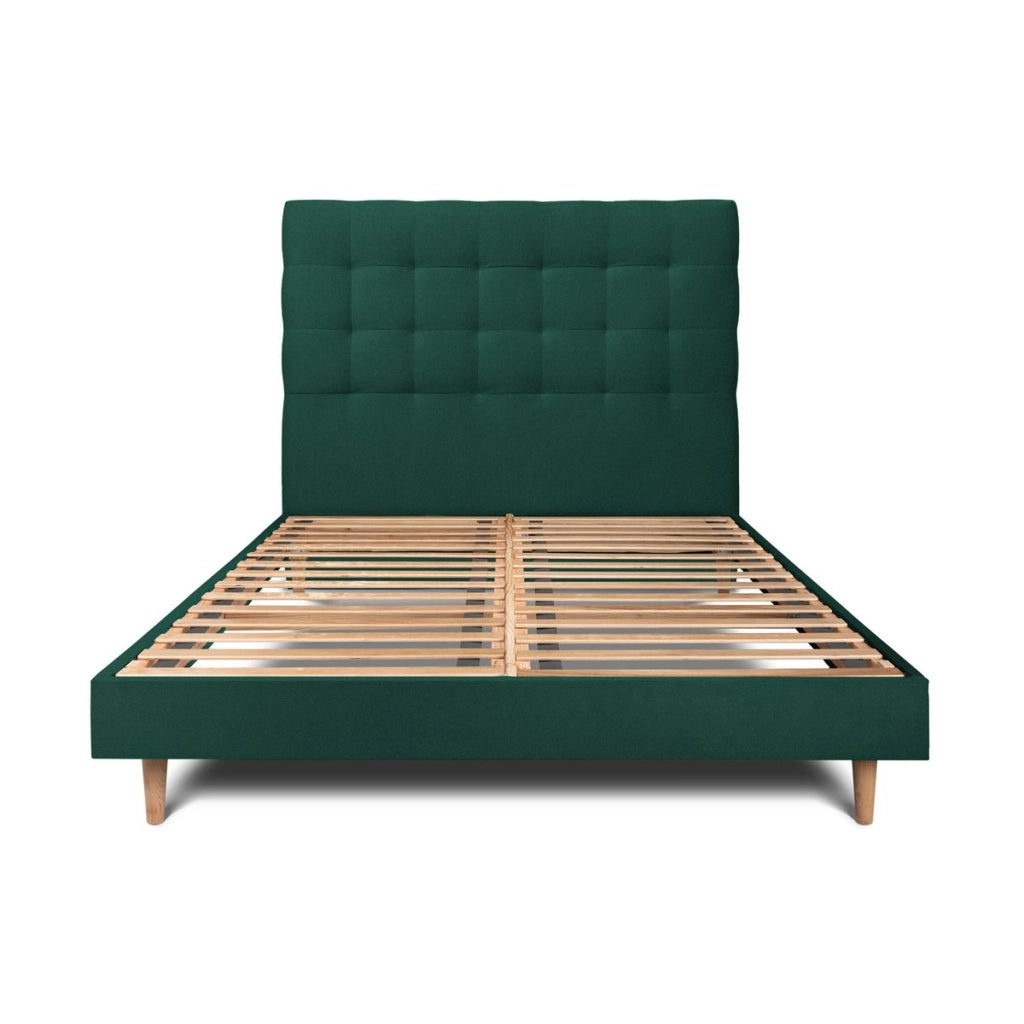 Letto 150x190 cm con testata imbottita - Tessuto velluto