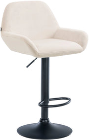 Sgabello Braga in velluto crema,nero