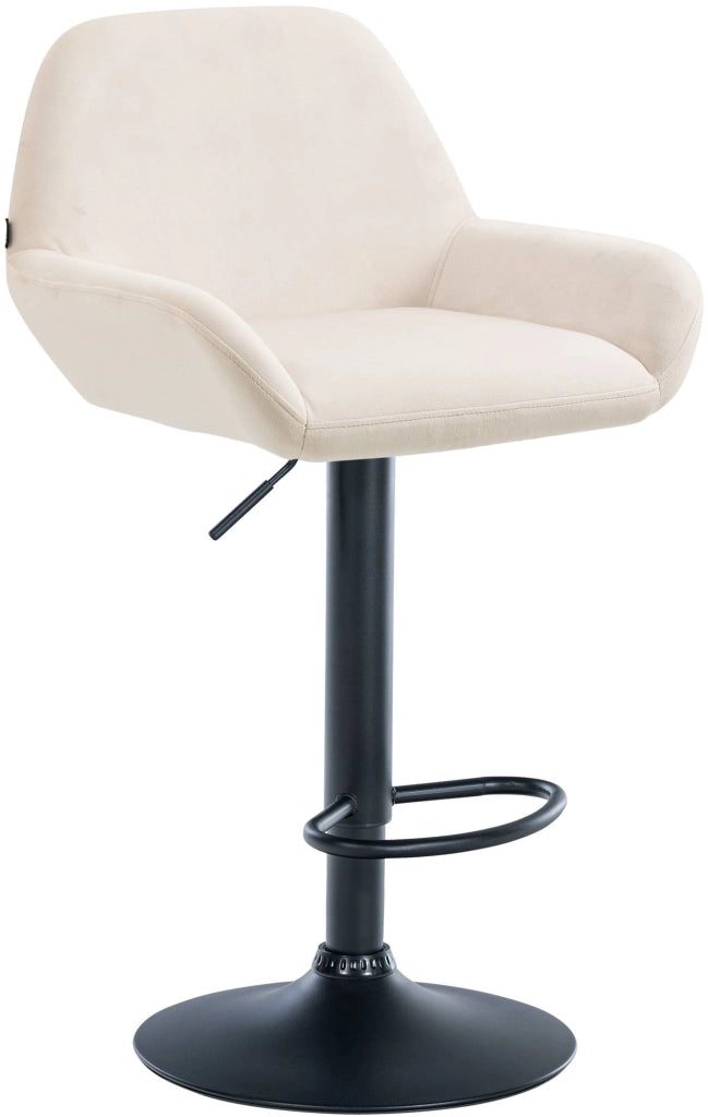 Sgabello Braga in velluto crema,nero