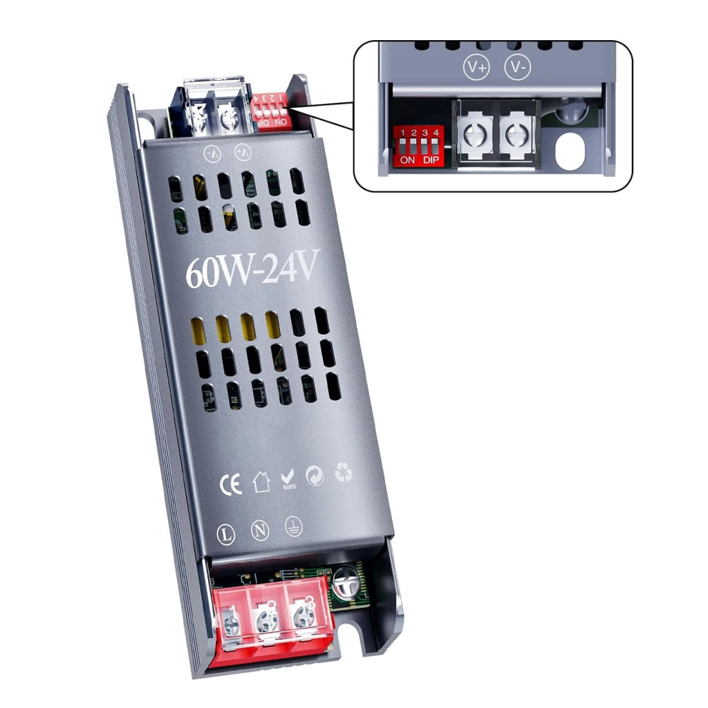 Trasformatore Alimentatore LED 60W DC 24V AC 220-240V IP20