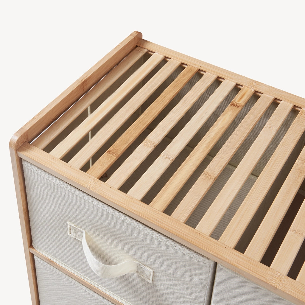 Cassettiera Maldon Comò Organizzatore con 6 Cassetti 79 x 66 x 35 cm - Naturale / Beige [en.casa]