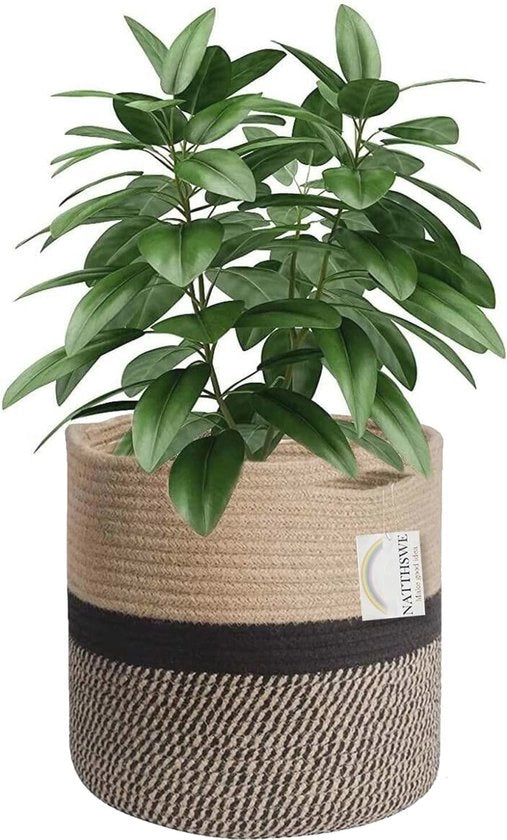 Sacchetto per piante in cotone con fodera per piante indoor - Sacchetto per vaso di fiori pieghevole in cotone per contenitori di 11 pollici