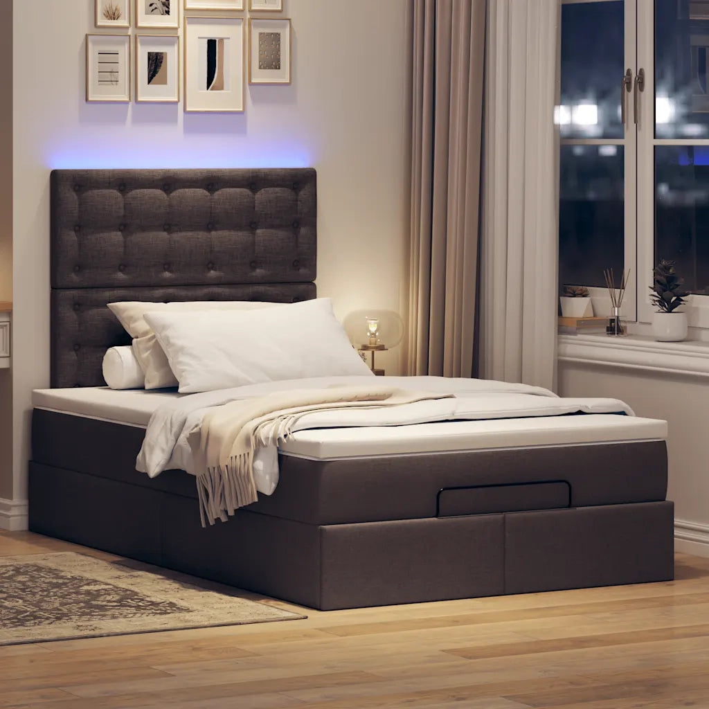 Struttura Letto Pouf con Materasso 120x200 cm in Tessuto 3314165