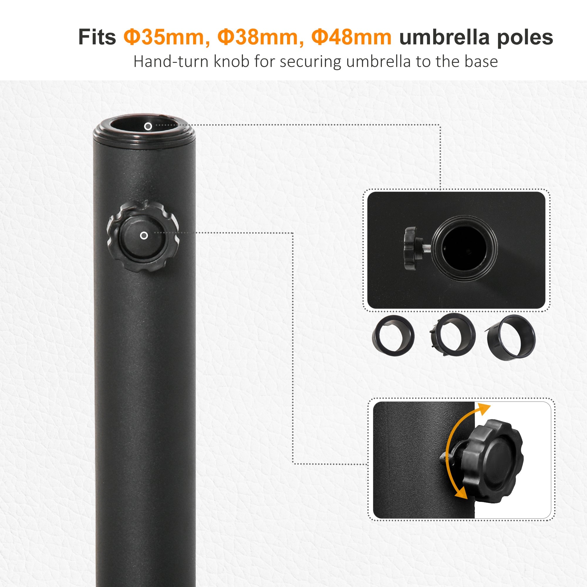 Base per Ombrellone 13kg con Finitura Lucida 40x40x43 cm in Cemento Nero