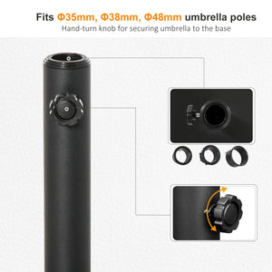 Base per Ombrellone 13kg con Finitura Lucida 40x40x43 cm in Cemento Nero