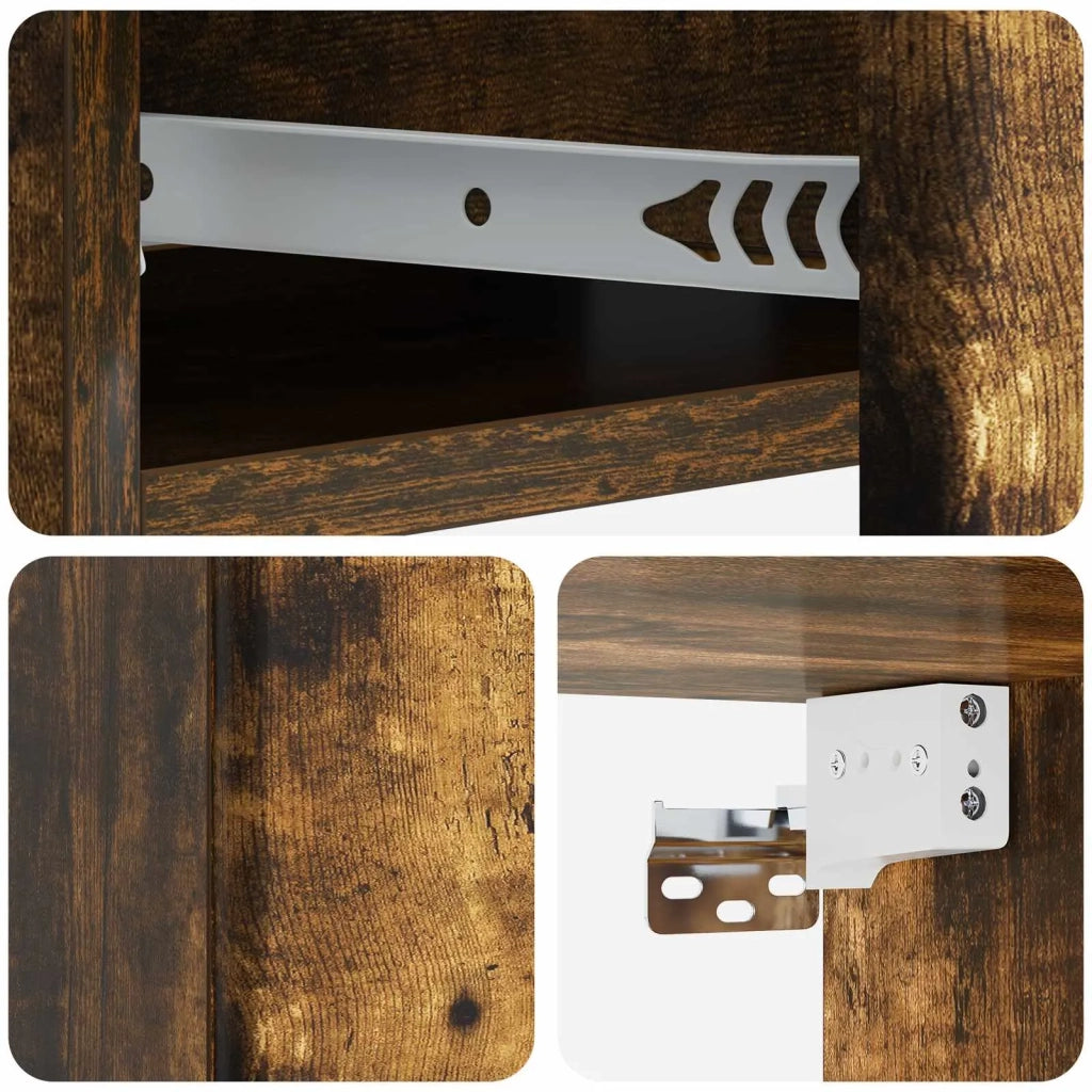 Tavolino da Parete Laterale | Tavolo laterale | Tavolino Rovere Fumo 59 x 34,5 x 17 cm