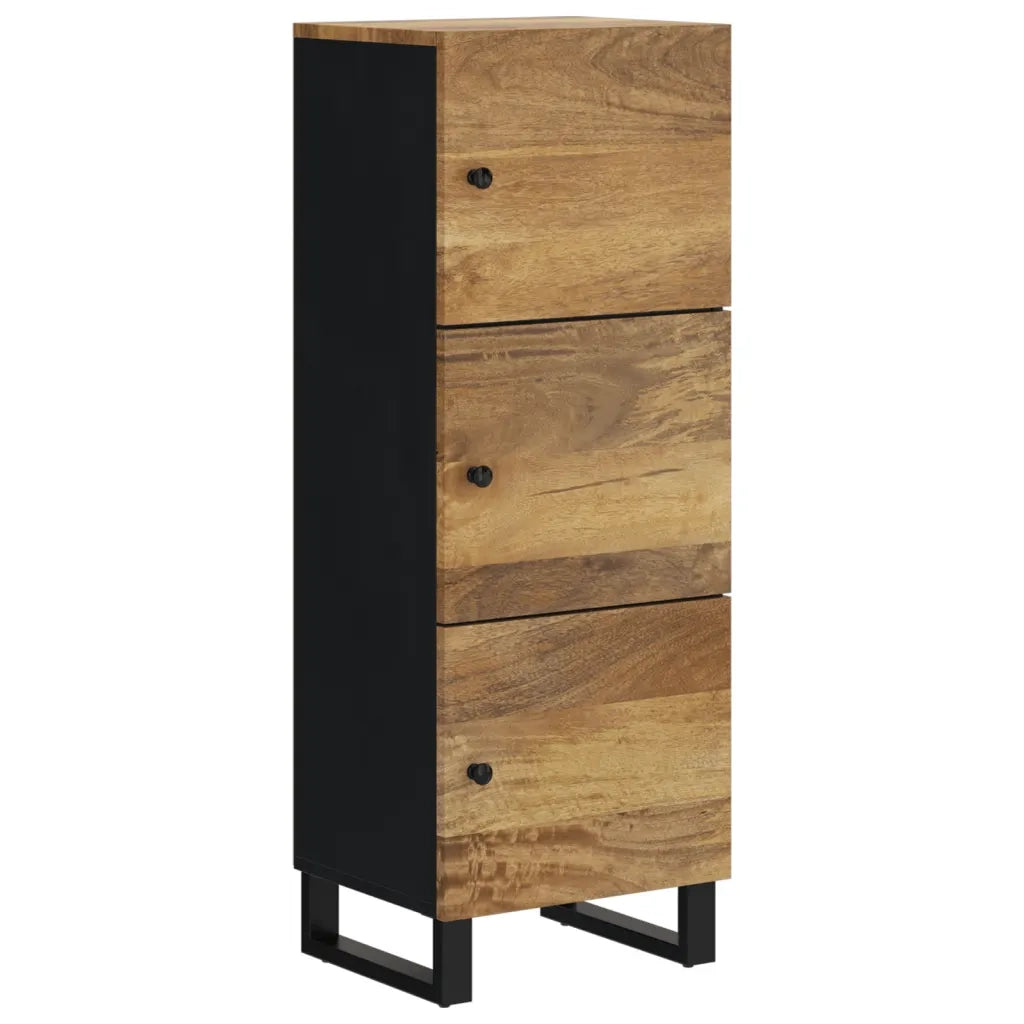 Credenza con 3 Ante 40x33x110 cm Legno Massello Mango e Ferro 352932