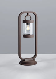 SAMBESI PALO LED DA ESTERNO LANTERNA CON SENSORE CREPUSCOLARE METALLO RUGGINE H. 60CM 1 LUCE ATTACCO E27