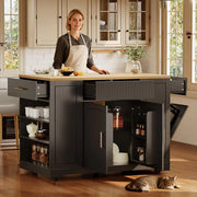 Isola cucina con pattumiera - Xylo - 120x50x92cm regolabile
