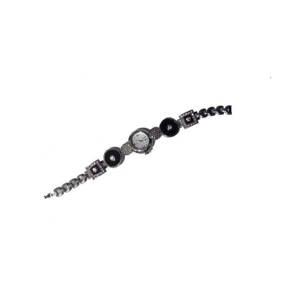 Trade Shop - Orologio Da Polso Bracciale Donna Brillantini Quadrante Tondo Strass W4 -