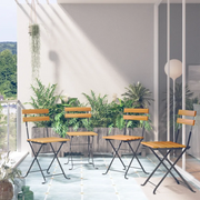 Sedie da Bistro Pieghevoli 4 pz in Legno Massello d'Acacia