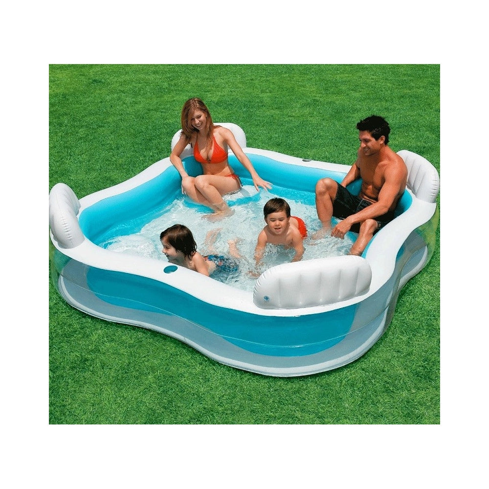 Trade Shop - Piscina Gonfiabile Family Cabana 310 X 188 X 130 Cm Spruzza Acqua Fuori Terra -