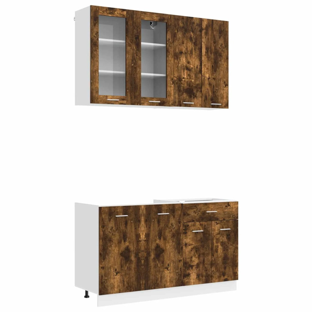 Unità Cucina LYON 4 pcs Rovere Fumo Legno ingegnerizzato 3438359