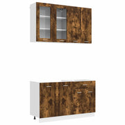 Unità Cucina LYON 4 pcs Rovere Fumo Legno ingegnerizzato 3438359