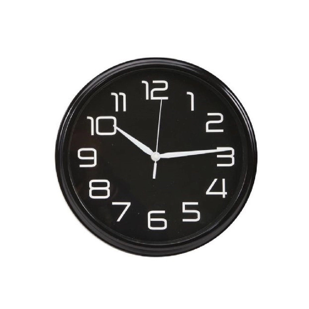 Trade Shop - Orologio Da Parete Muro Analogico Per Cucina Stanza Casa 30cm Bianco Nero 186866 -