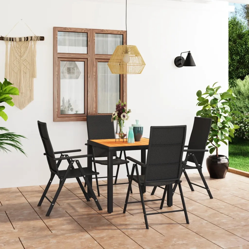 Set da Pranzo da Giardino 5 pz Nero e Marrone 3060053