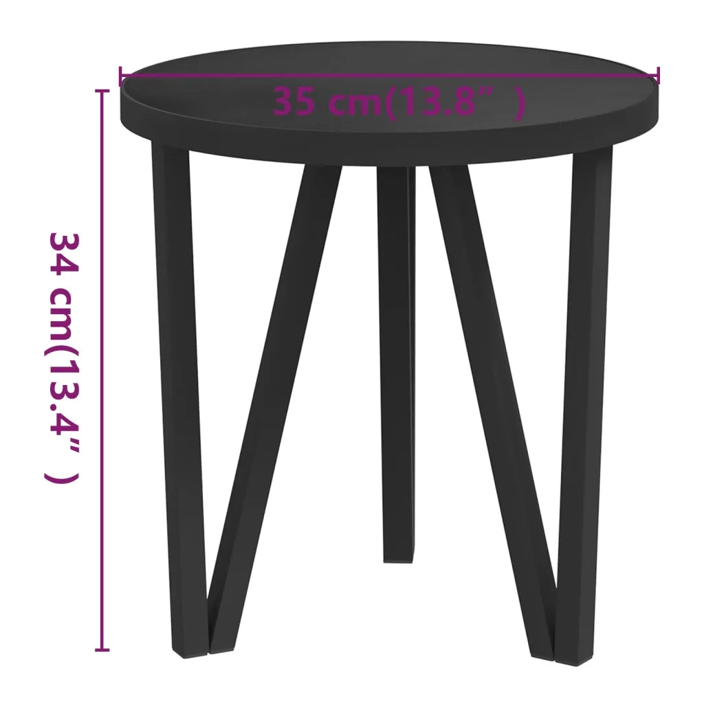 Tavolino Nero Ã˜35 cm in MDF cod mxl 66627