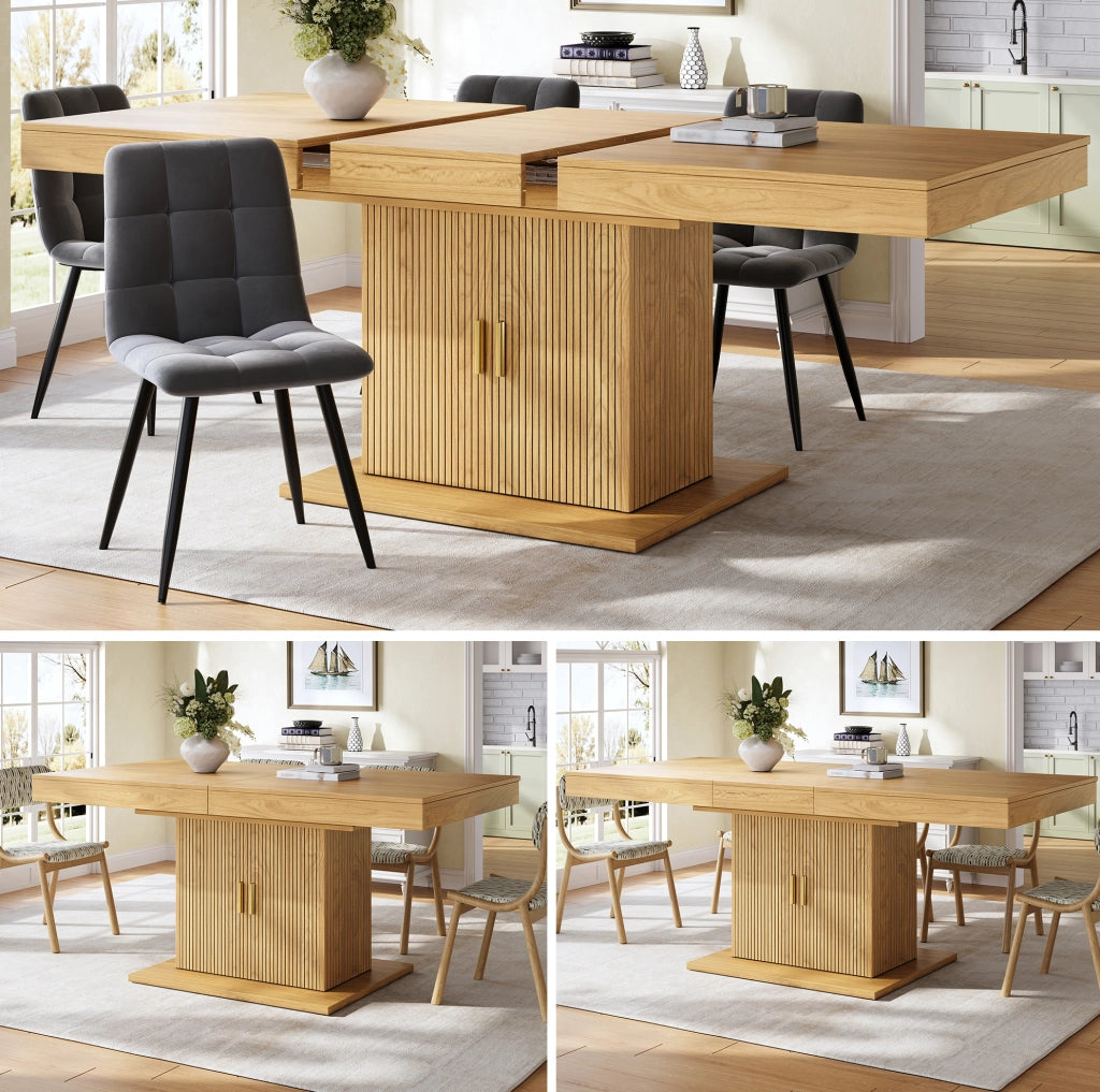 Tavolo da pranzo estensibile con vano contenitore 140-180 cm