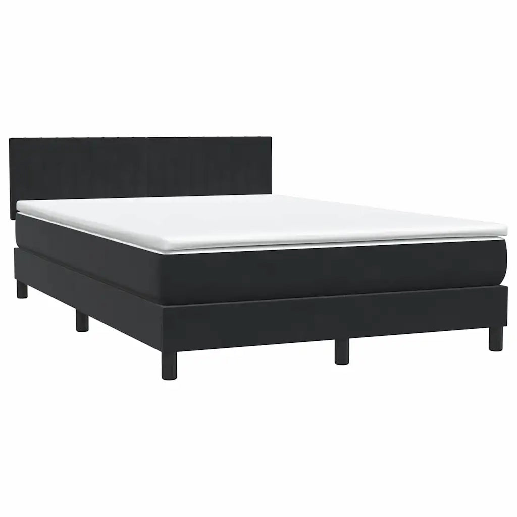 Letto a Molle con Materasso e LED Nero 160x210 cm in Velluto 3317081