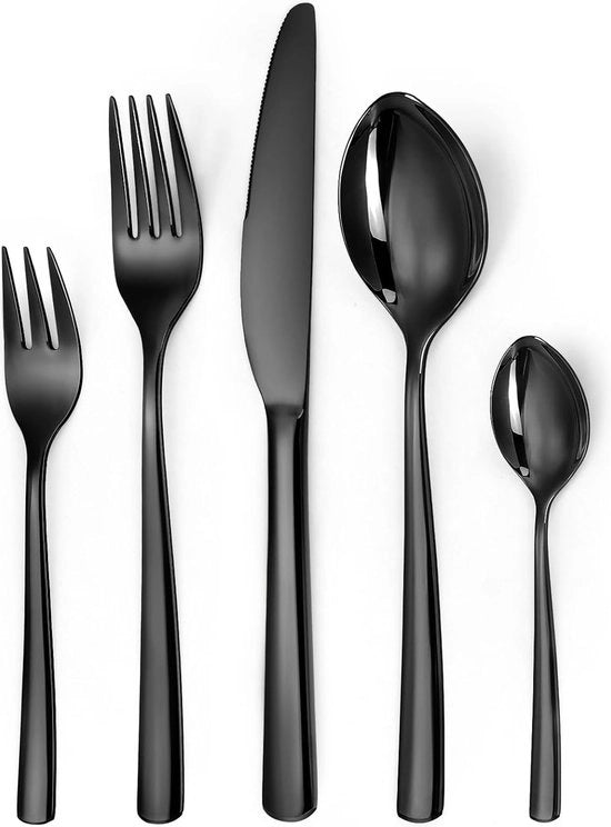 Set di posate, 60 pezzi per 12 persone, con coltello, forchetta, cucchiaio, acciaio inossidabile, posate per famiglia, festa, hotel, ristorante, lucido e lavastoviglie resistente